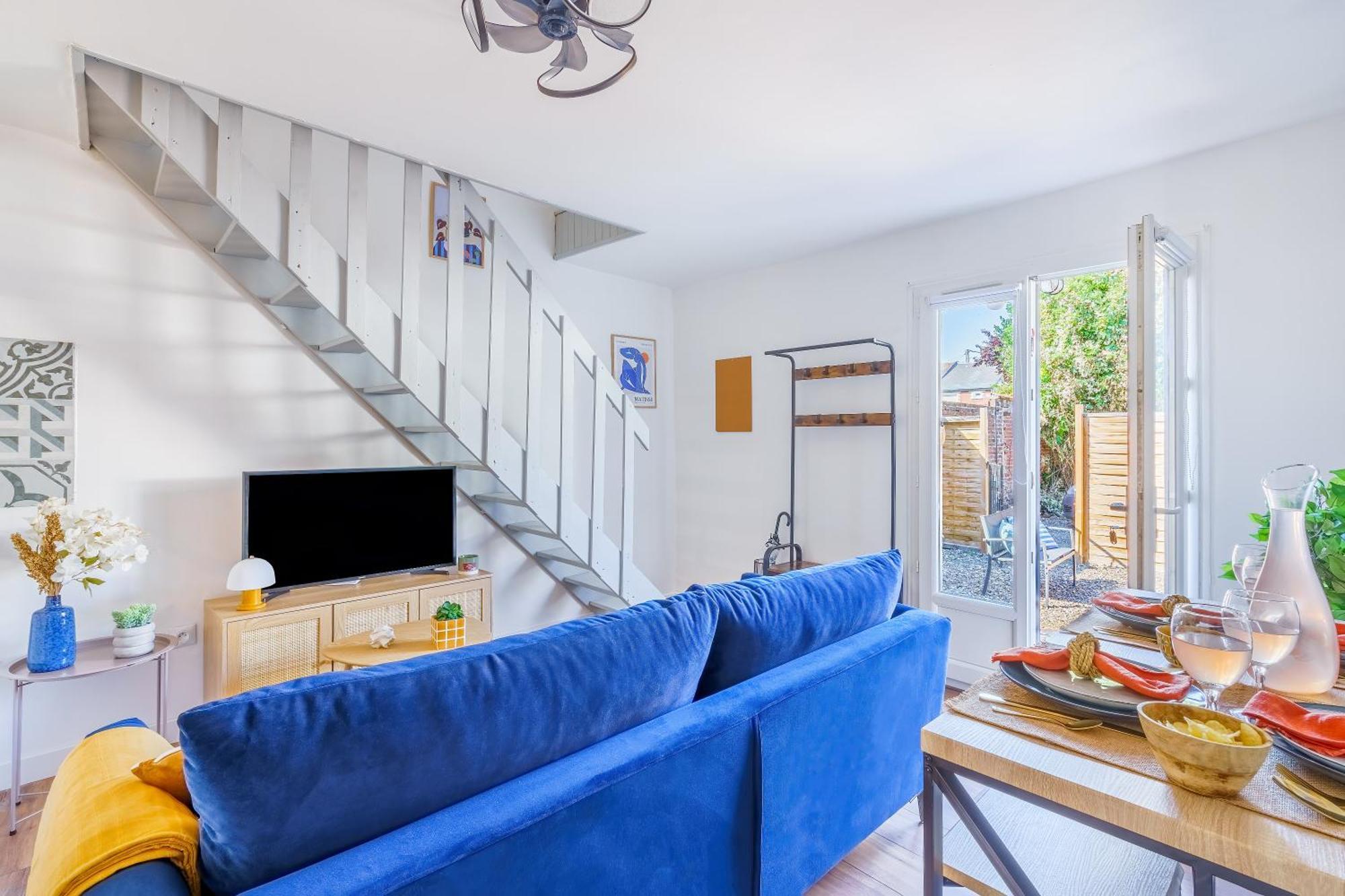 Maisonnette Bleu Horizon Avec Jardin - 2Min Gare - Serenito Homes Saint-Just-en-Chaussee Eksteriør billede